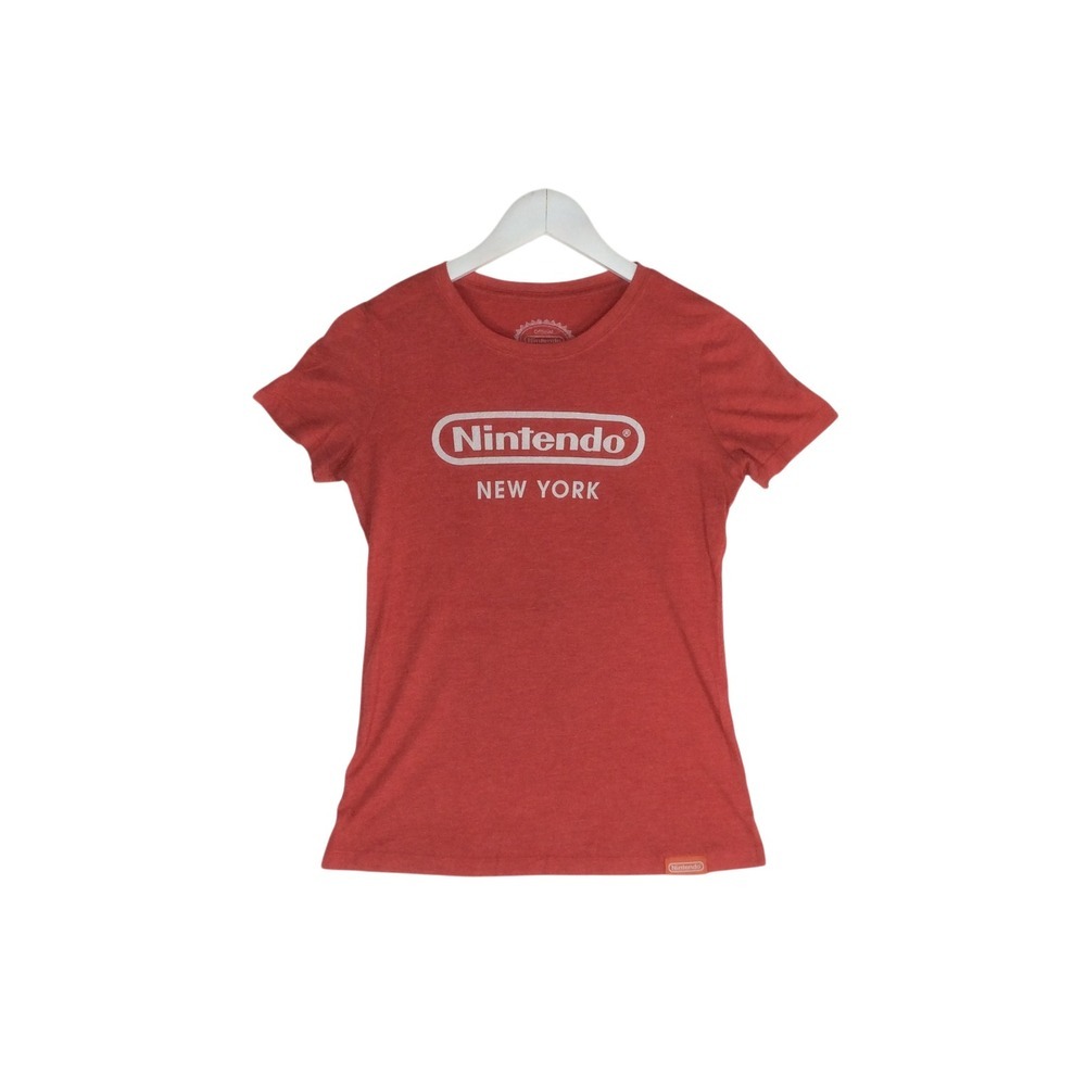 Nintendo New York Graphic T-Shirt Womens Small Red Heathered Tri-Blend Tee NYC